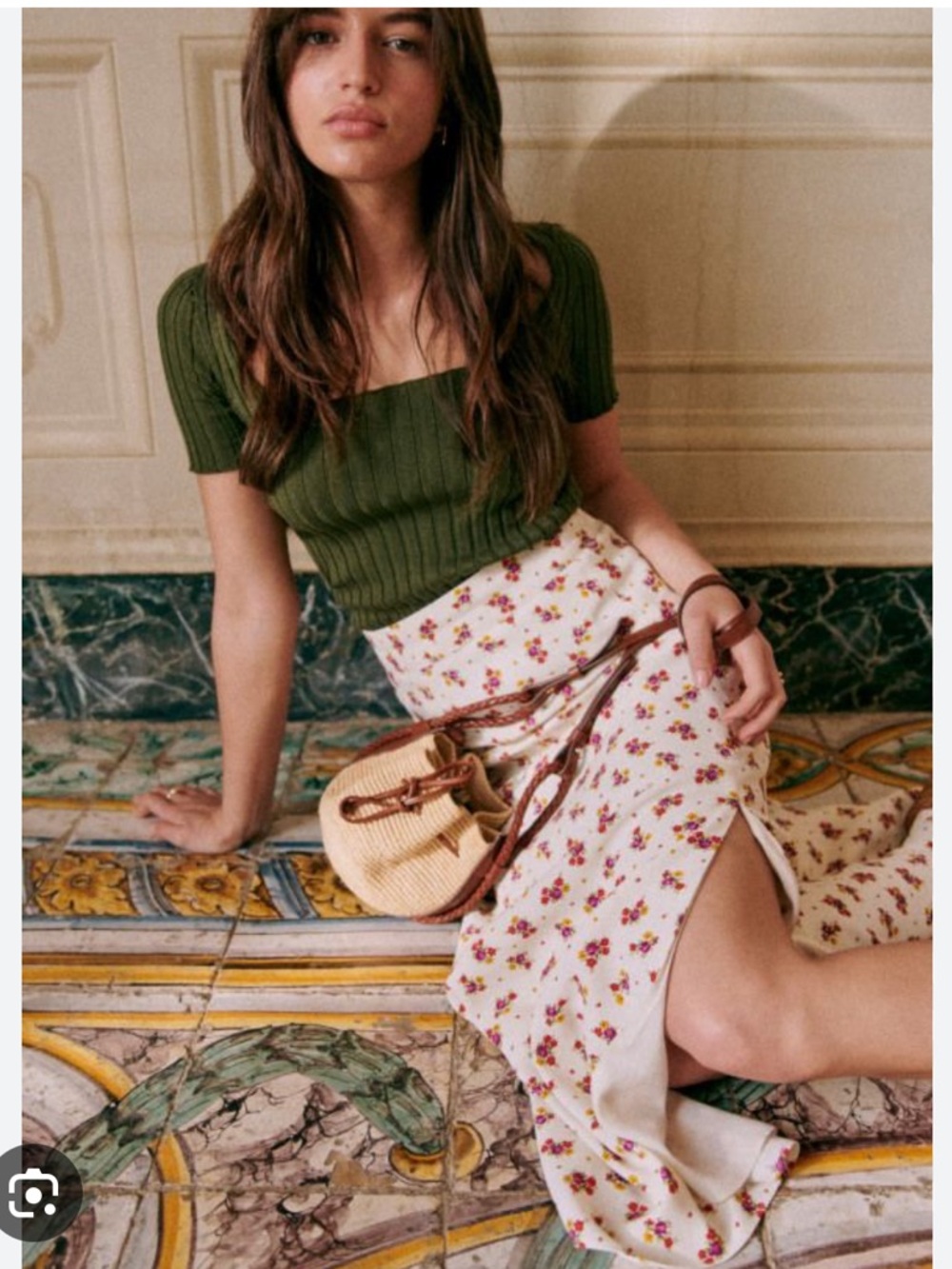 Sezane Tabata Skirt in Mindy Print